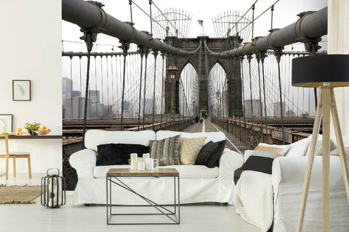 Vlies Fototapete - Blick auf Brooklyn Bridge 375 x 250 cm